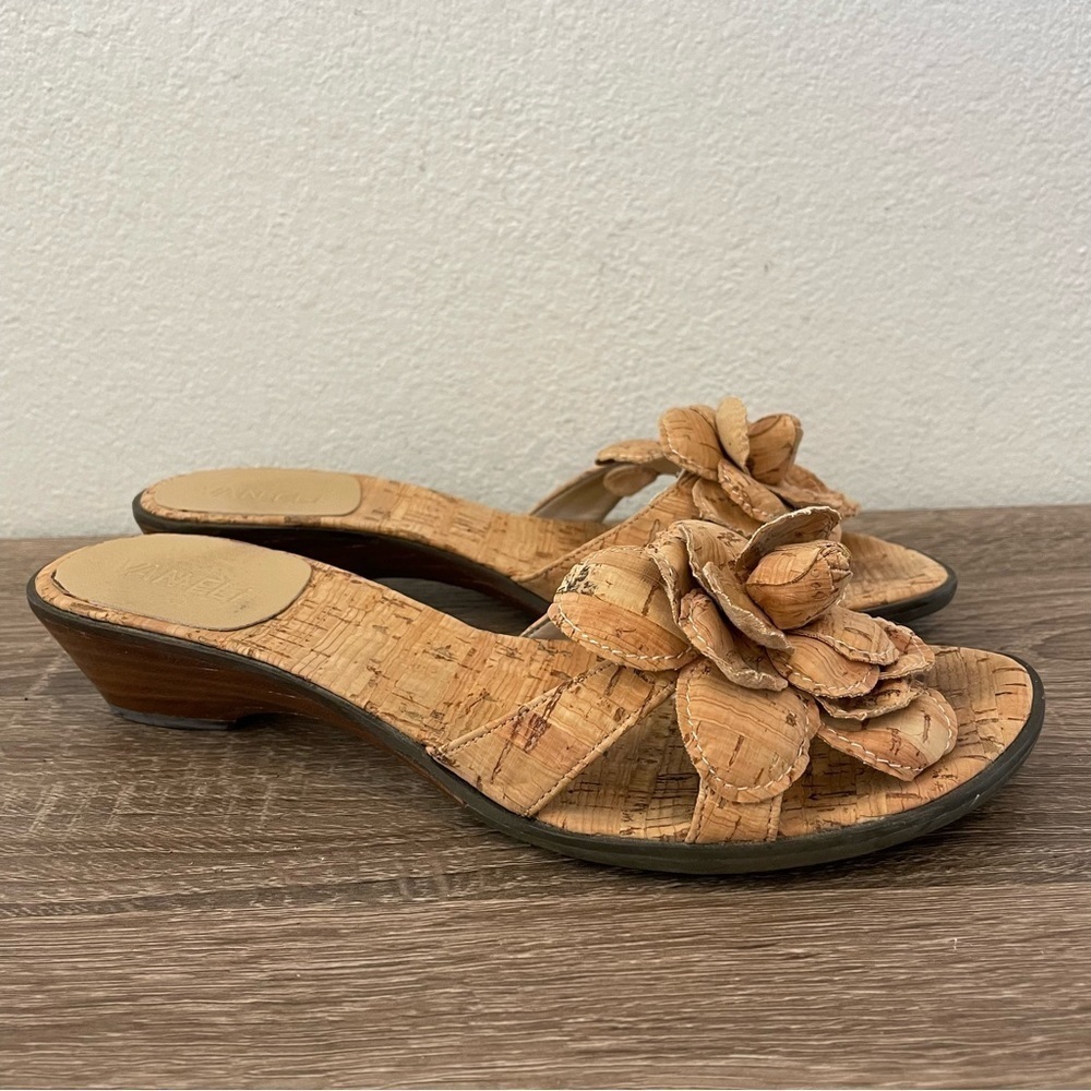 VANELi Cork Flower Wedge Sandals, Size 6.5N